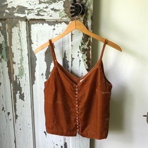 Madewell rust velvet button cami